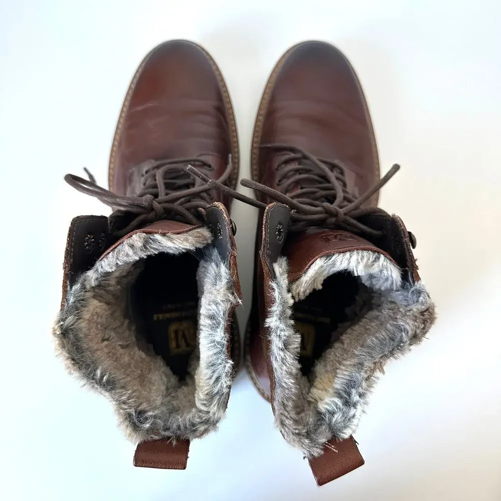 Bruno Magli Cerone Brown Leather Lace Up Boots Size 9.5 M